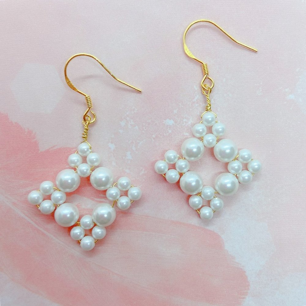 Beautiful Designed Pearl Handmade Earrings